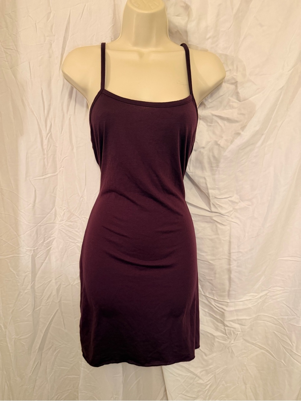 Dark Plum Black Lace Back Mini Dress Size Large